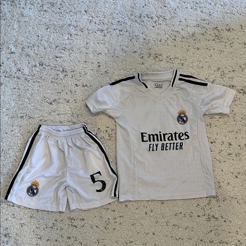 Kids White Soccer Jersey Set #5 Bellingham